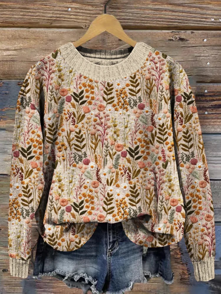 Blütezeit™ | Bequemer Blumenpullover