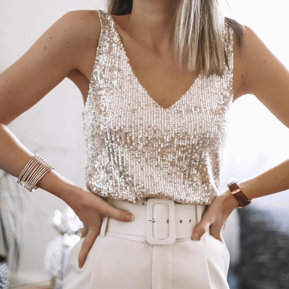 Natasha | Funkelndes Pailletten-Top Glamouröser Party-Stil