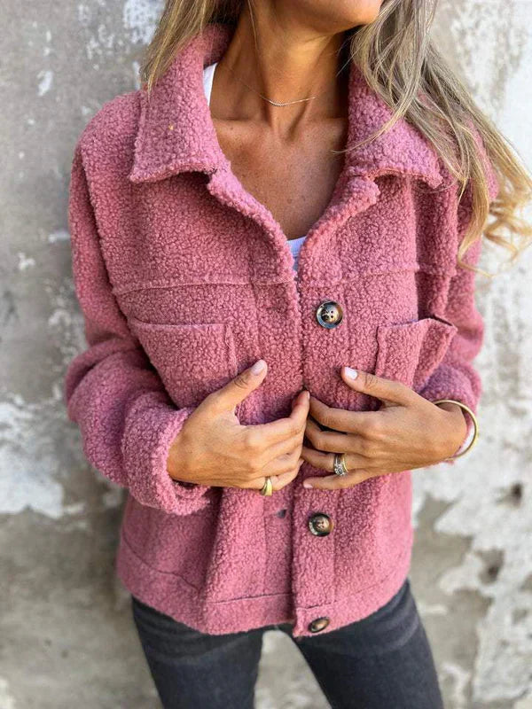 Oligna™ | Kurze Jacke mit Revers aus Wolle
