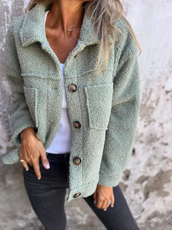 Oligna™ | Kurze Jacke mit Revers aus Wolle