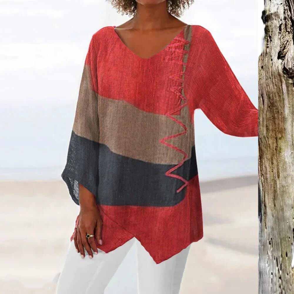 Laryssa - Modisches dreifarbiges Shirt für Frauen