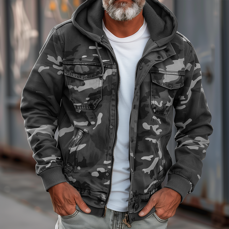 Glacium™ | Camouflage Cargo-Jacke mit Kapuze und Mehrzwecktaschen