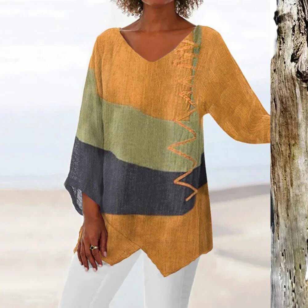 Laryssa - Modisches dreifarbiges Shirt für Frauen