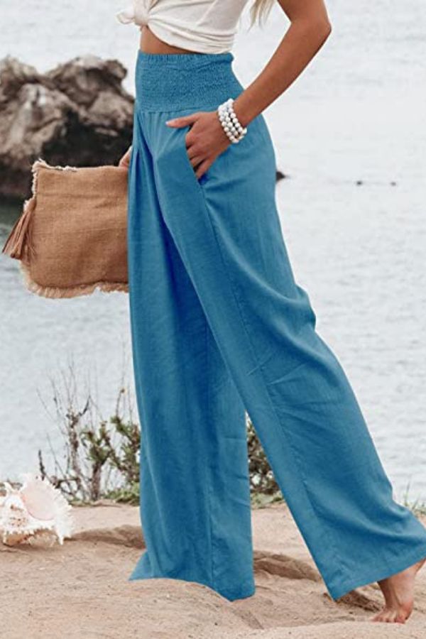 Herbst - Hose aus Baumwolle mit hoher Taille
