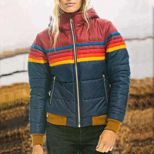 Malau™ - Mehrfarbige Retro-Daunenjacke