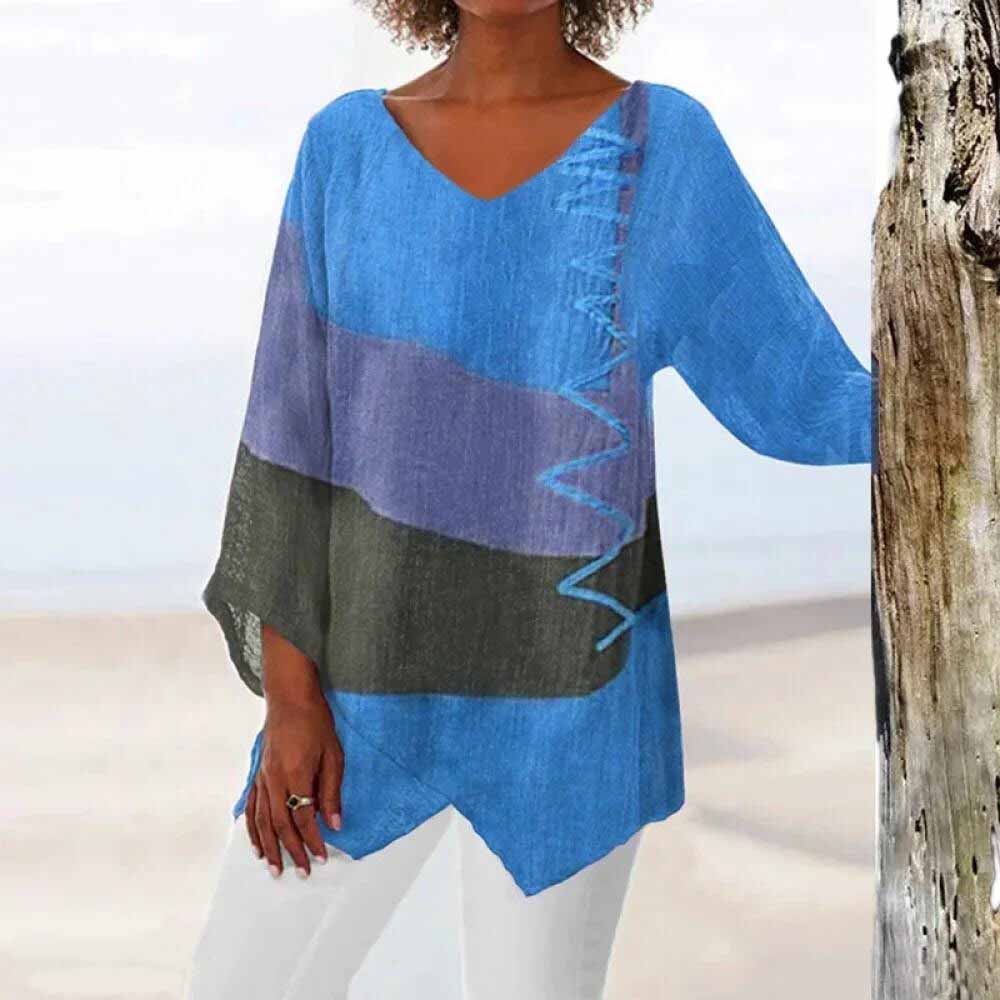 Laryssa - Modisches dreifarbiges Shirt für Frauen
