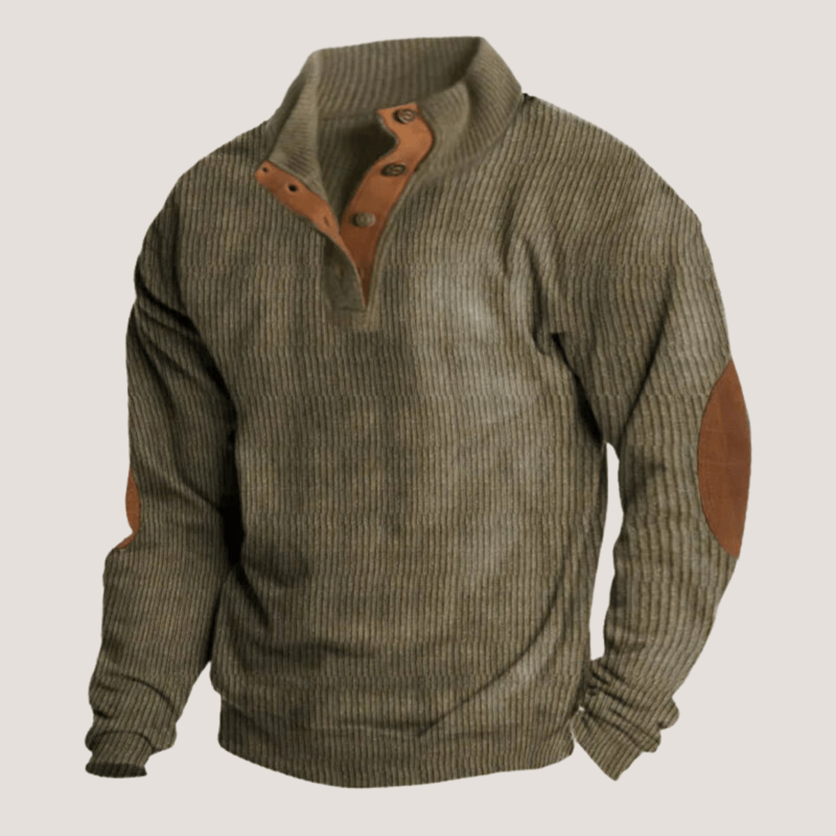 Bremer™ | Geripptes Sweatshirt mit Kragen
