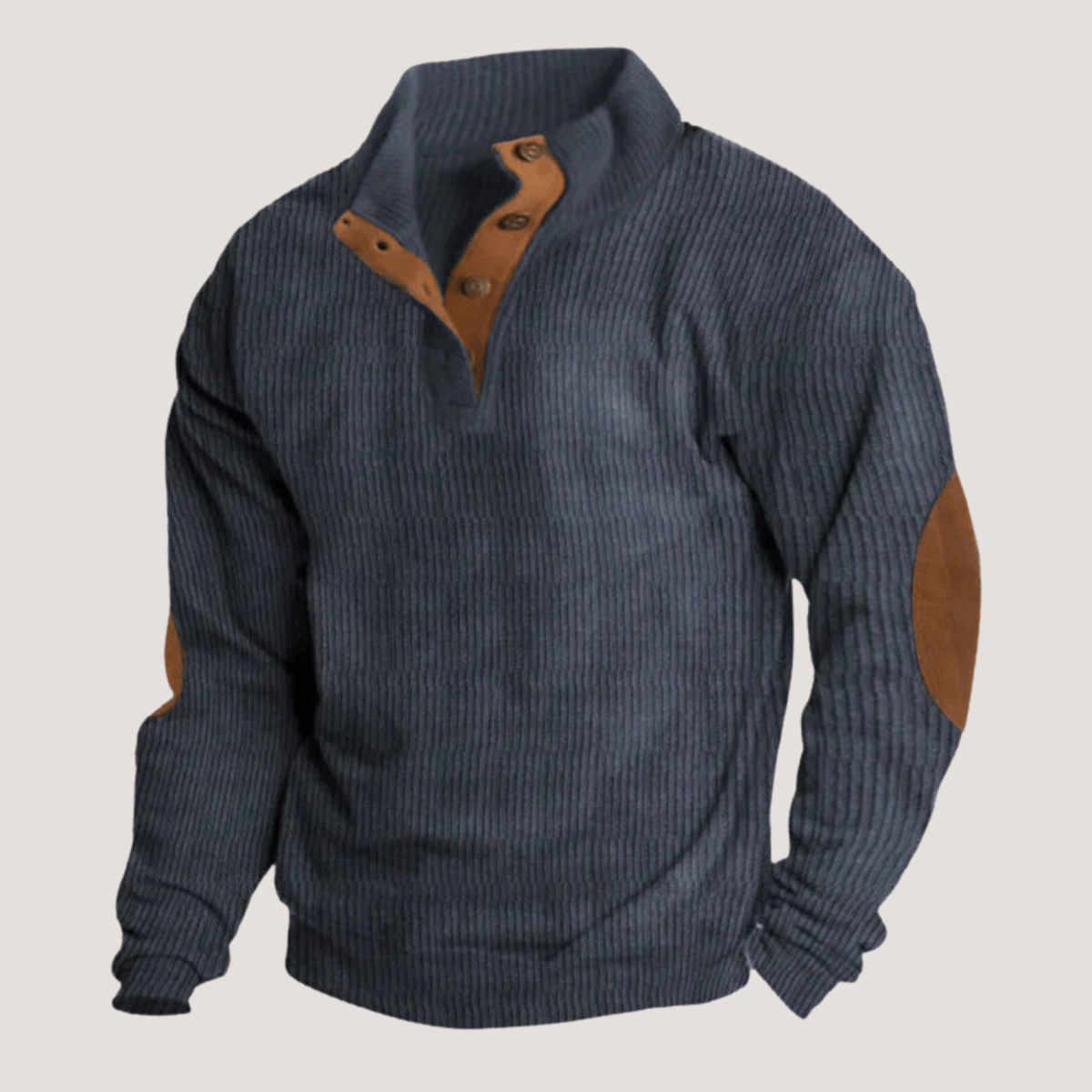 Bremer™ | Geripptes Sweatshirt mit Kragen