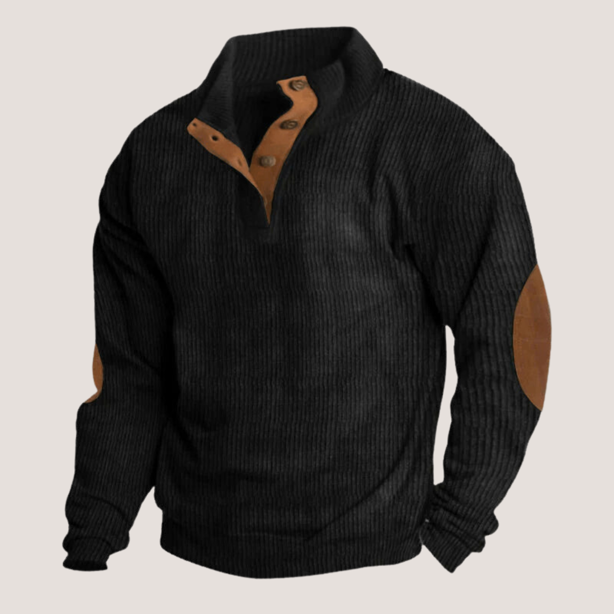 Bremer™ | Geripptes Sweatshirt mit Kragen