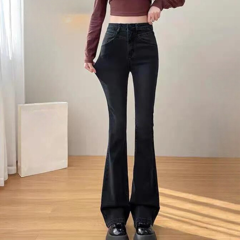 AIJA - Schwarze Schlaghosen für Frauen