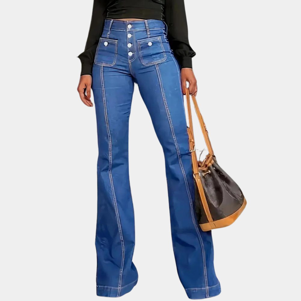 Pazienza - Ausgestellte Damenhose mit hoher Taille