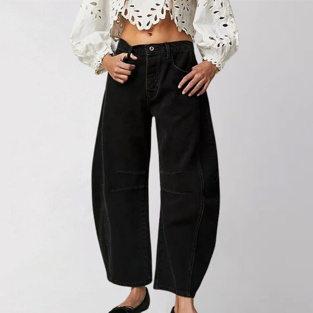 Trendige Jeans mit weitem Bein für Frauen