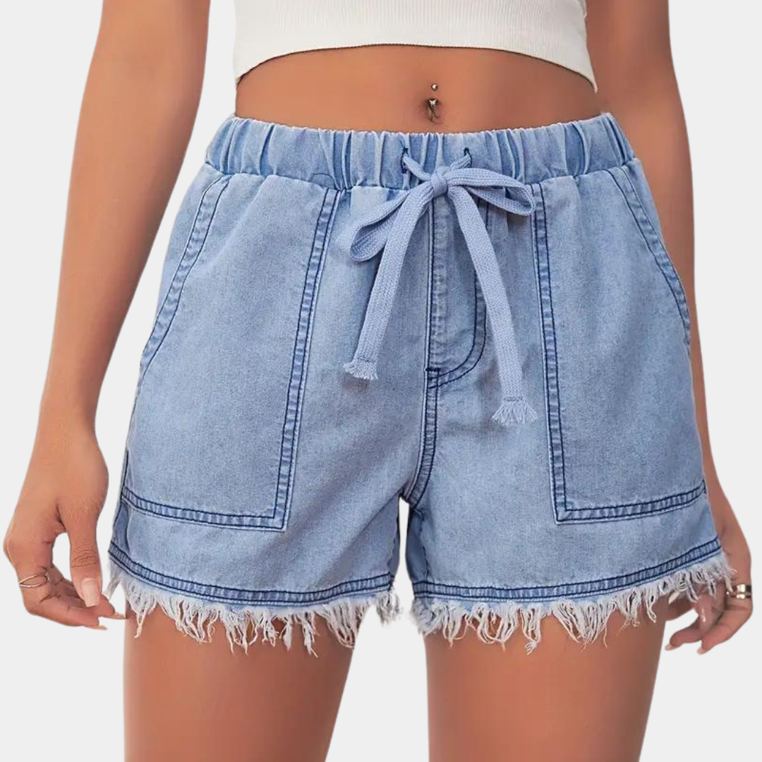 Rosalba - Damenshorts mit Wellensaum und Kordelzug