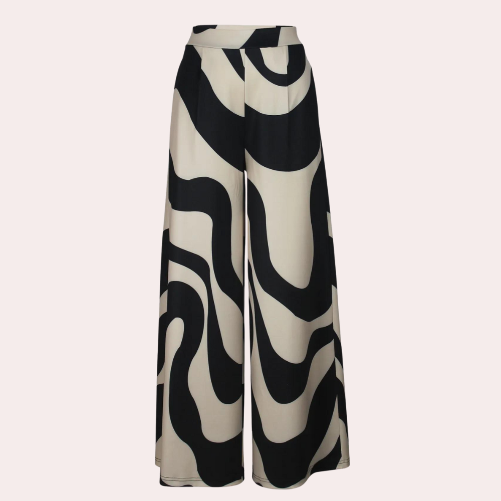 Fisseha - Stilvolle weite Damenhosen mit hoher Taille