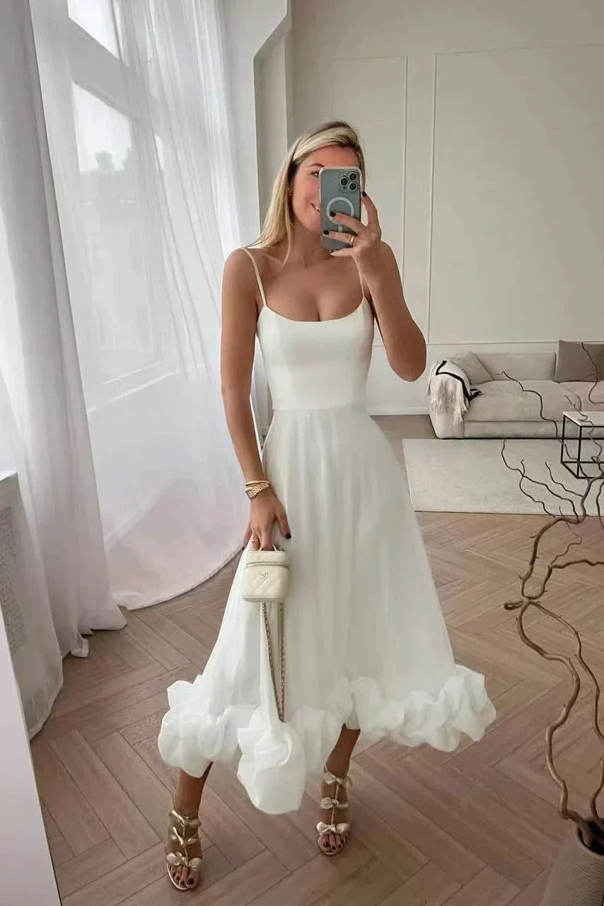 Emilia - Midikleid mit Volant und Bustier