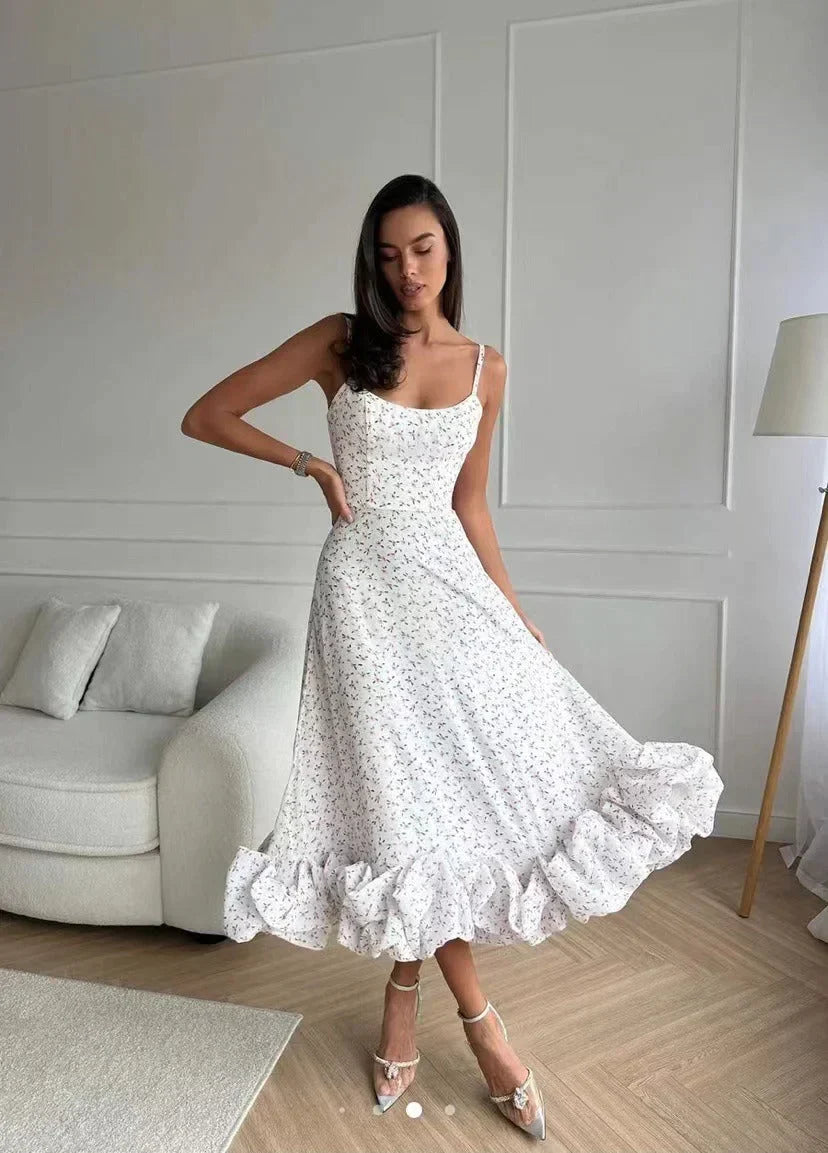 Emilia - Midikleid mit Volant und Bustier