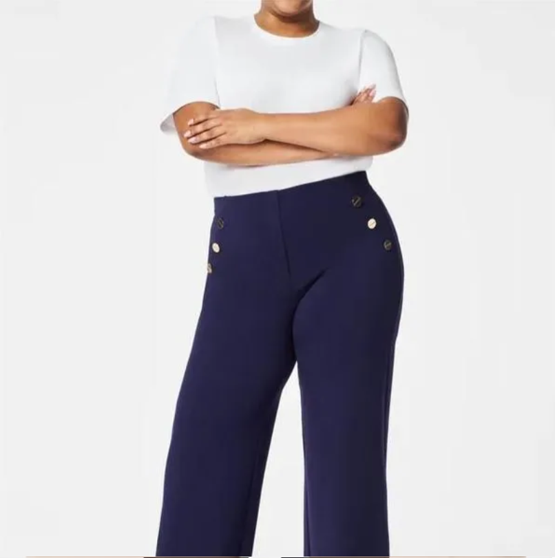 Cosima - Hose mit weitem Bein und Knopfleiste