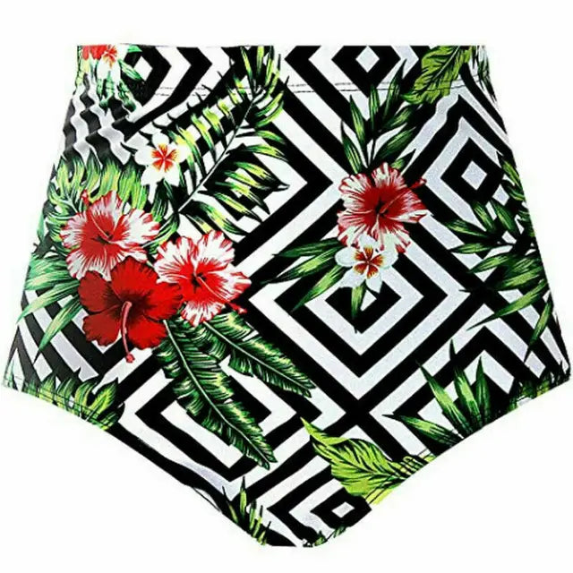 Noelia® | Sommer Damen High Waist Bikini Slip Floral Bademode