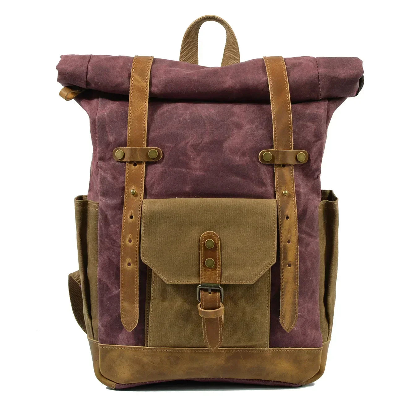 Finn | Stilvoller militärischer Segeltuchrucksack mit Roltop für Wandern und Laptop