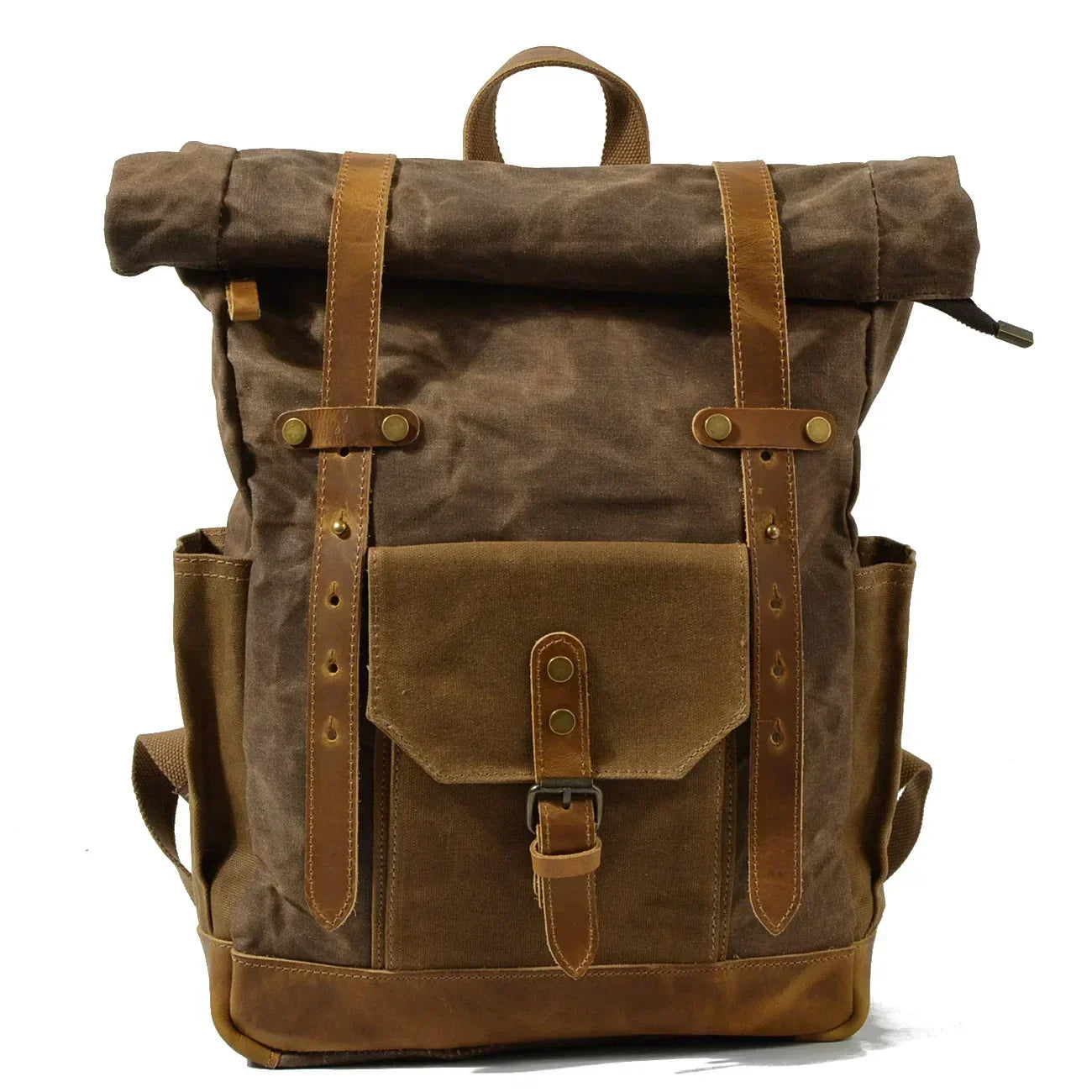 Finn | Stilvoller militärischer Segeltuchrucksack mit Roltop für Wandern und Laptop