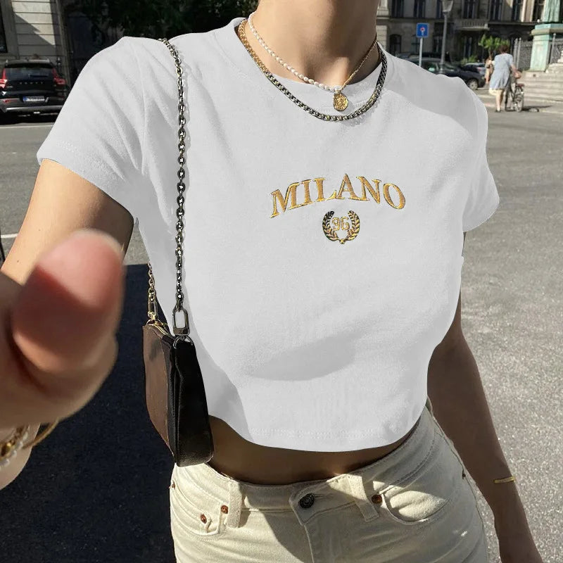 Juliane | Trendy Milano Crop Top für Frauen