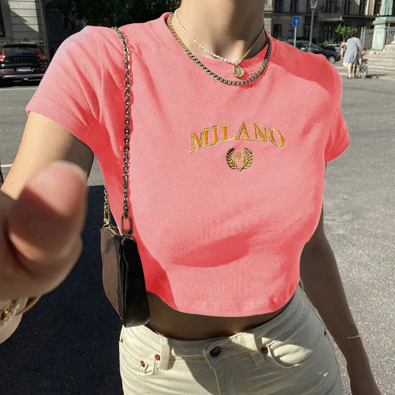 Juliane | Trendy Milano Crop Top für Frauen