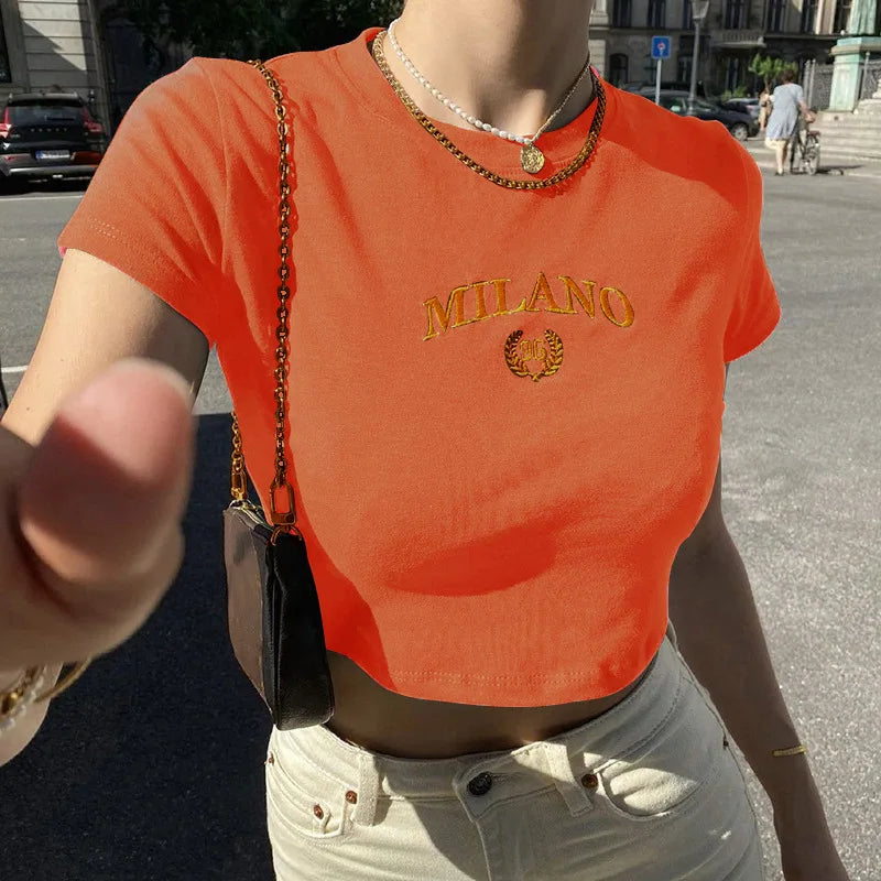 Juliane | Trendy Milano Crop Top für Frauen