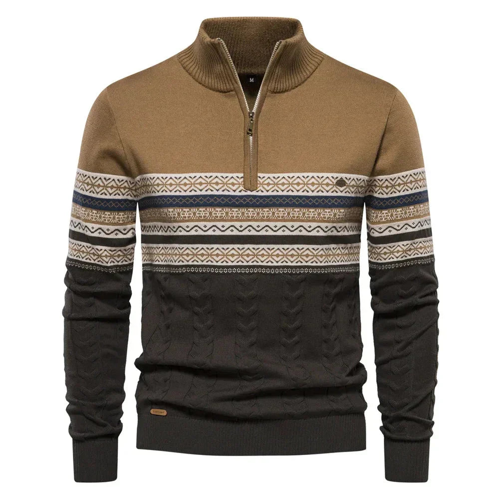 Evelane™ | Fair Isle Pullover mit halbem Reißverschluss