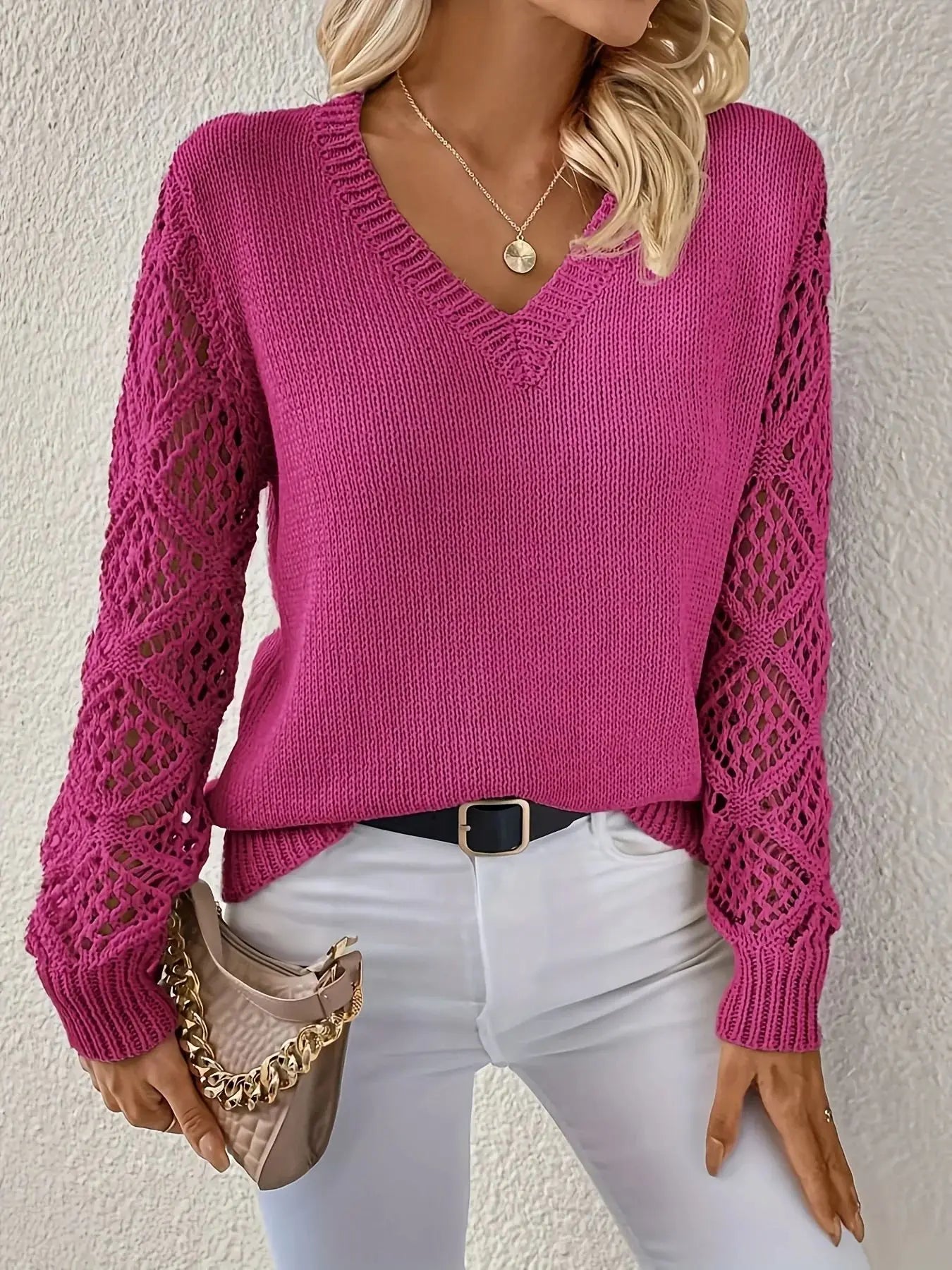 Opale™ | Lässiger V-Ausschnitt Strickpullover