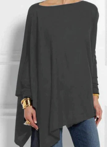 Iris | Eleganter Poncho aus Kaschmirmischung mit asymmetrischem Schnitt