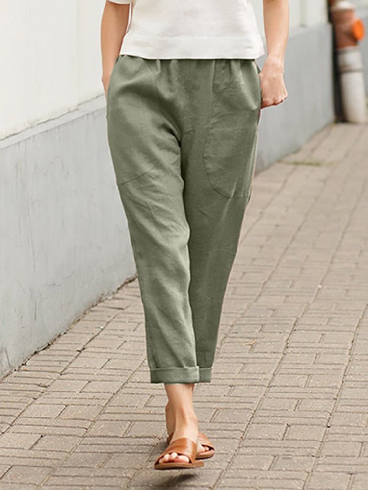 Unifarbene Cropped-Hose