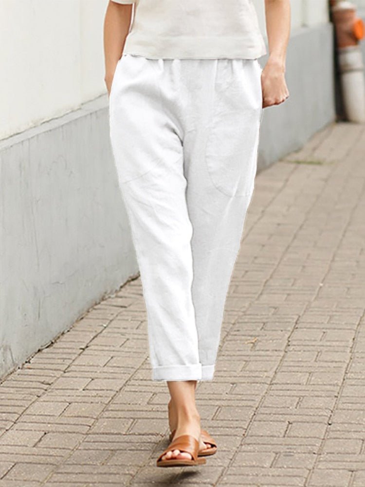 Unifarbene Cropped-Hose