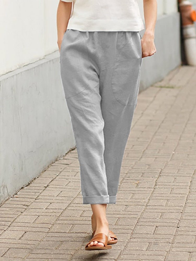 Unifarbene Cropped-Hose