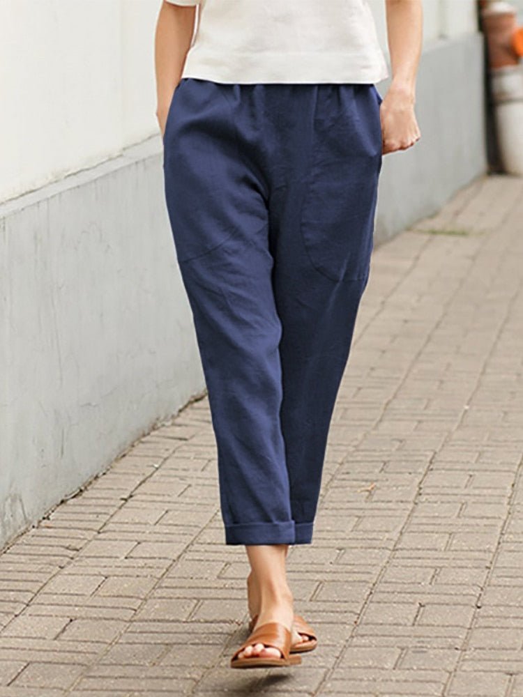 Unifarbene Cropped-Hose