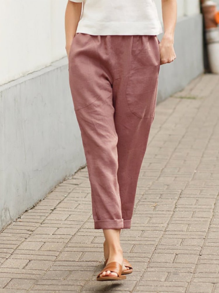 Unifarbene Cropped-Hose