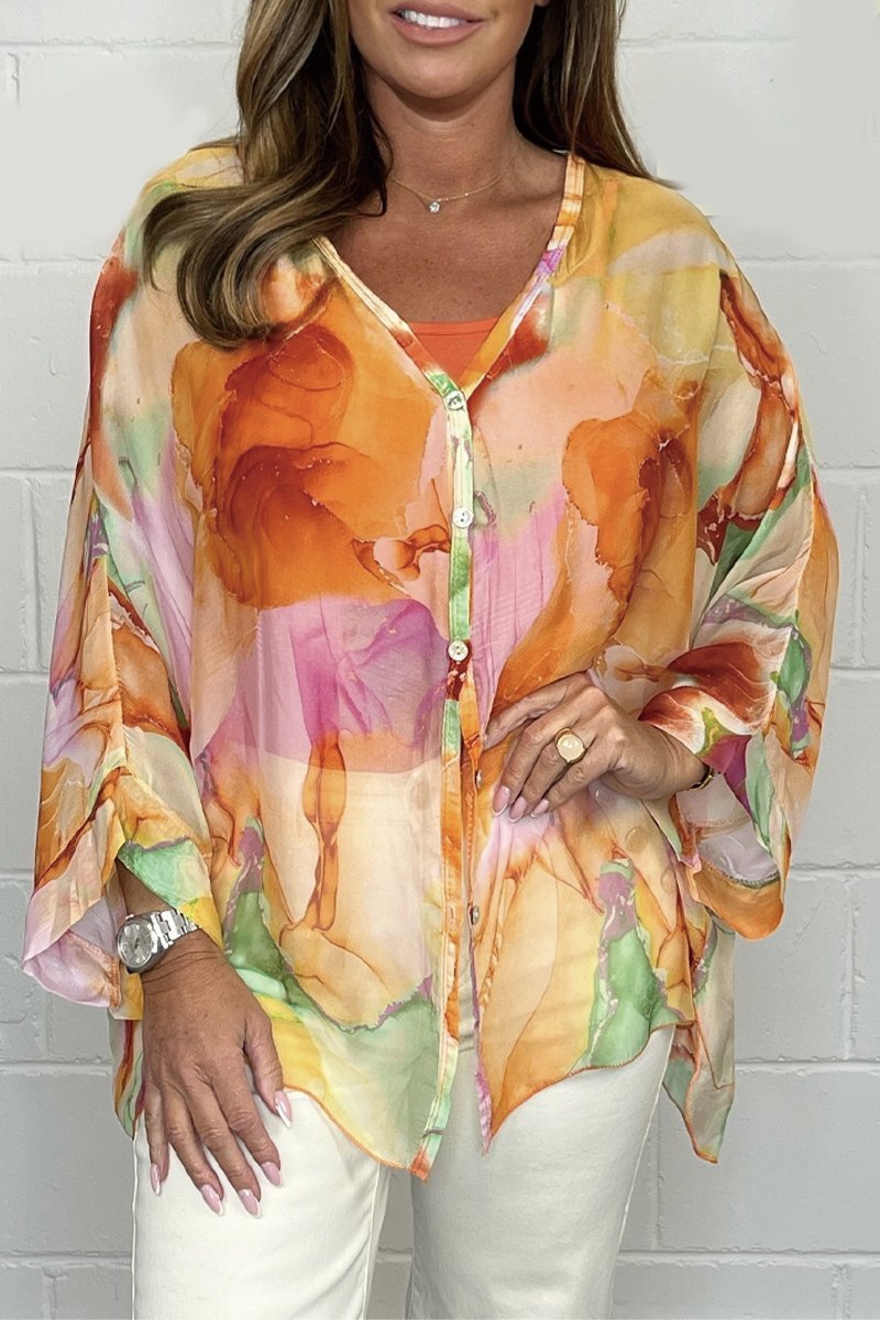 Amber | Stylische leichte Bluse mit Druck für Frauen