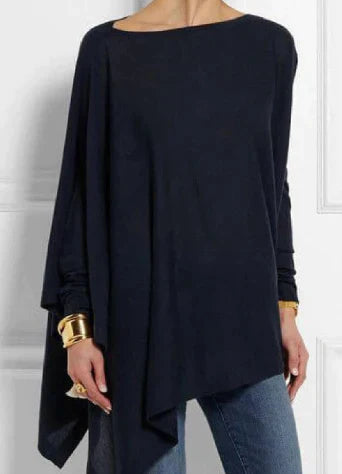 Iris | Eleganter Poncho aus Kaschmirmischung mit asymmetrischem Schnitt