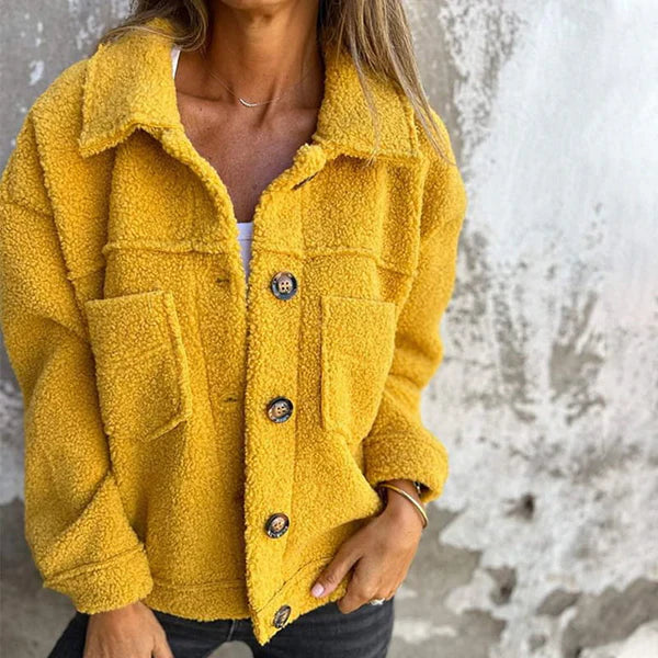 Oligna™ | Kurze Jacke mit Revers aus Wolle