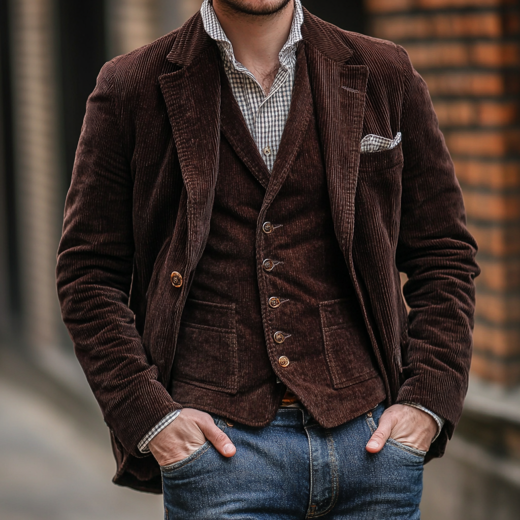 Eryva™ | Vintage Blazer und Weste Set