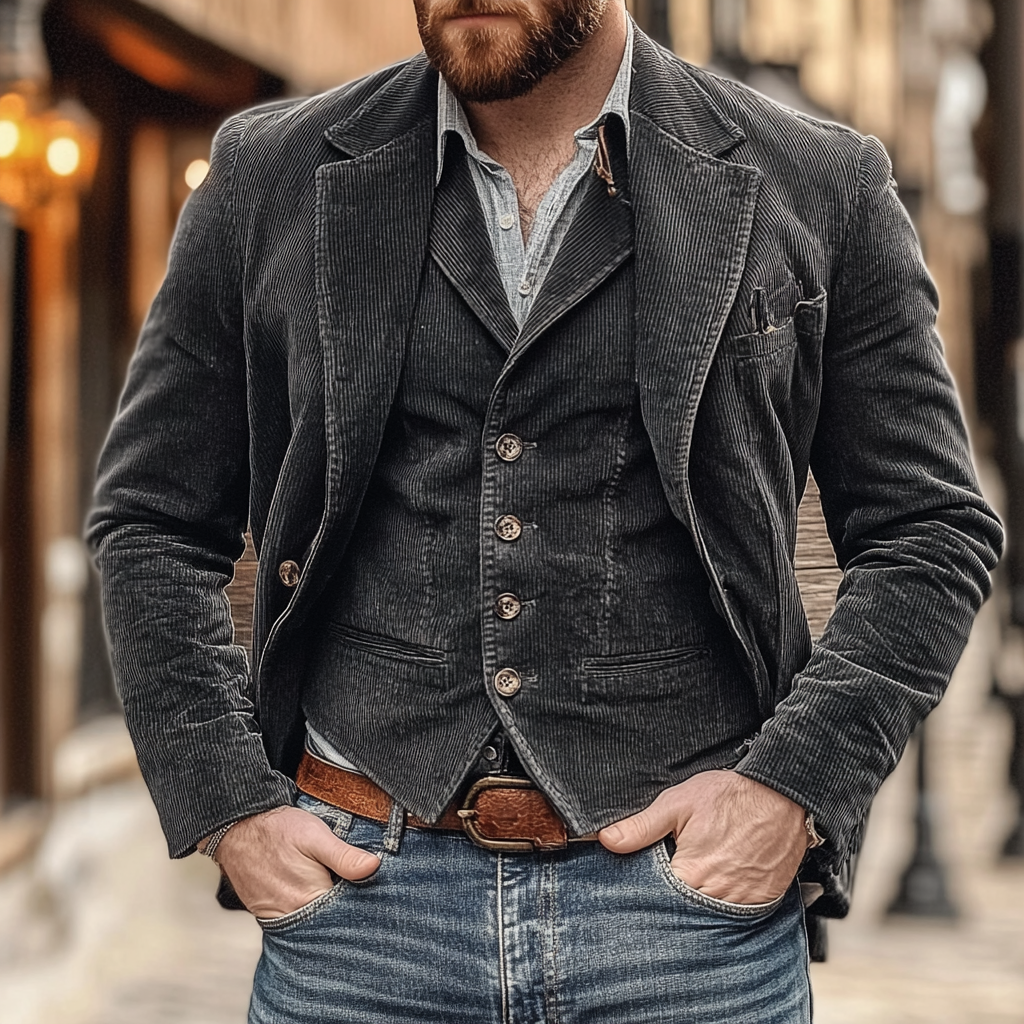 Eryva™ | Vintage Blazer und Weste Set