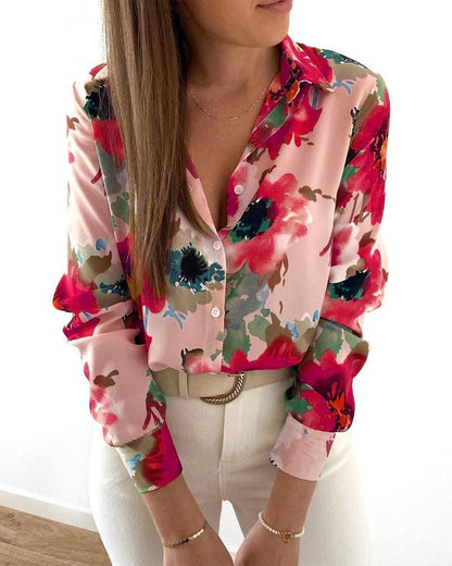 VelaVie - Bluse mit Blumen und langen Ärmeln