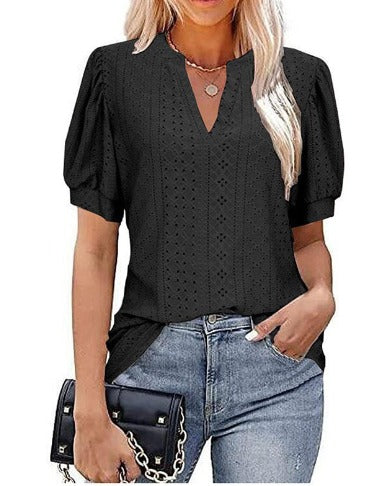 Lena | Elegante Damenbluse mit Puffärmeln