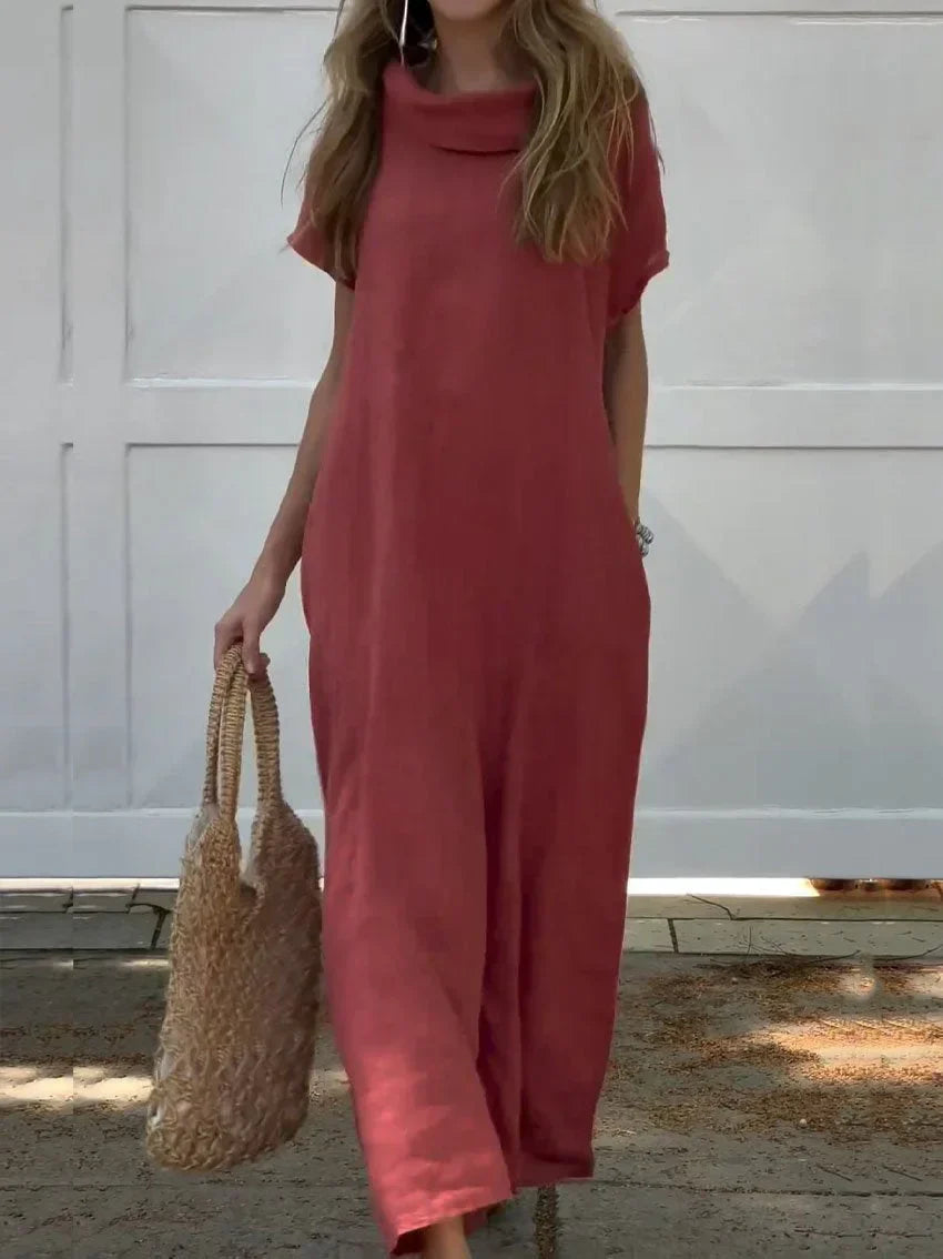 Nina - Leinenkleid mit Kragentaschen