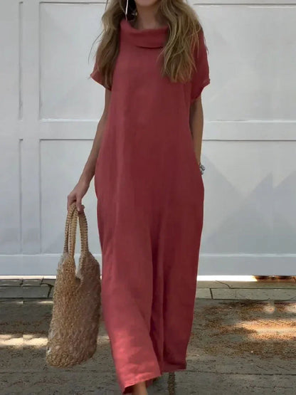 Nina - Leinenkleid mit Kragentaschen