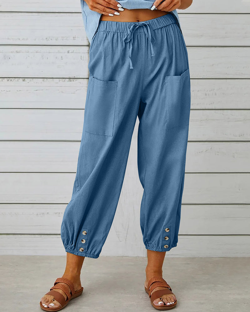 Erinna - Capri Yoga-Hose mit Kordelzug