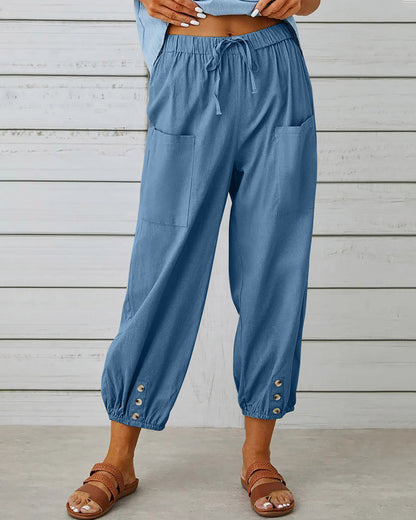 Erinna - Capri Yoga-Hose mit Kordelzug