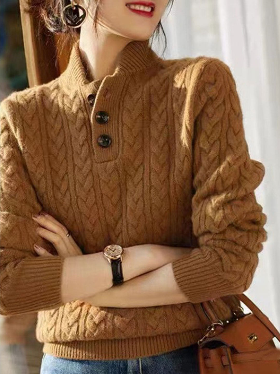 Charelle Pullover | Retro-Zopfstrickpullover
