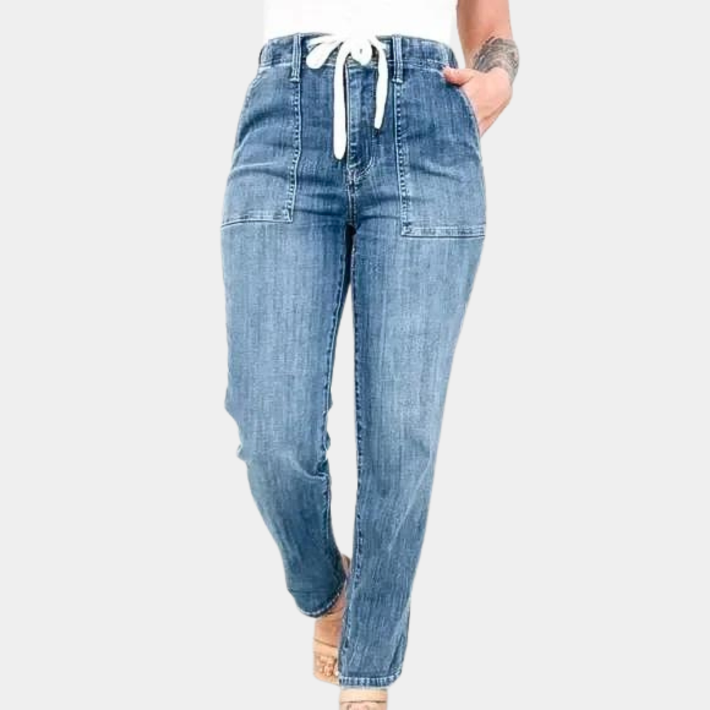 Damenhose mit hoher Taille und Kordelzug
