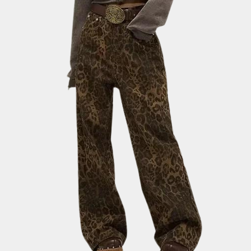 Xenobia - Modische Damenjeans mit Leopardenmuster