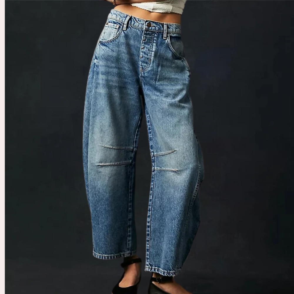 Trendige Jeans mit weitem Bein für Frauen